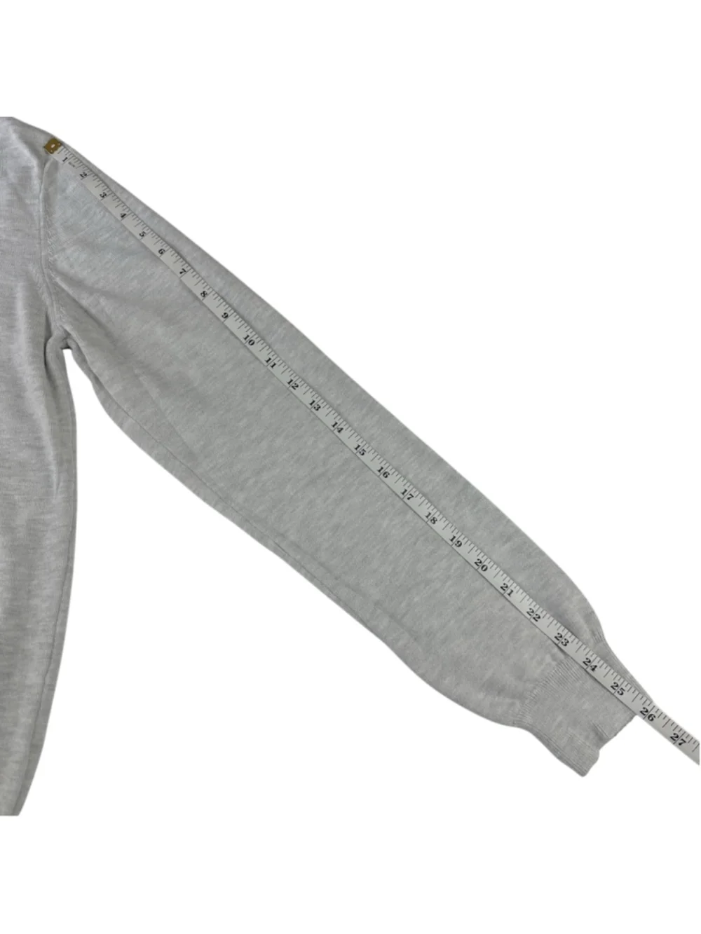 Lacoste Sweater Mens Small Gray Cotton Knit V-Neck Pullover Long Sleeve